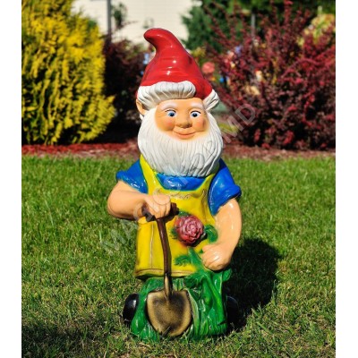 Садово-парковая фигура Cera Гном с розой (большой)